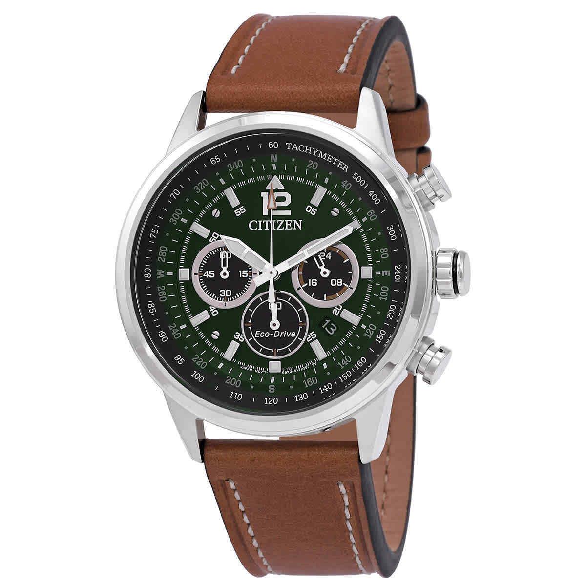 Citizen Avion Chronograph Green Dial Men`s Watch CA4477-08X