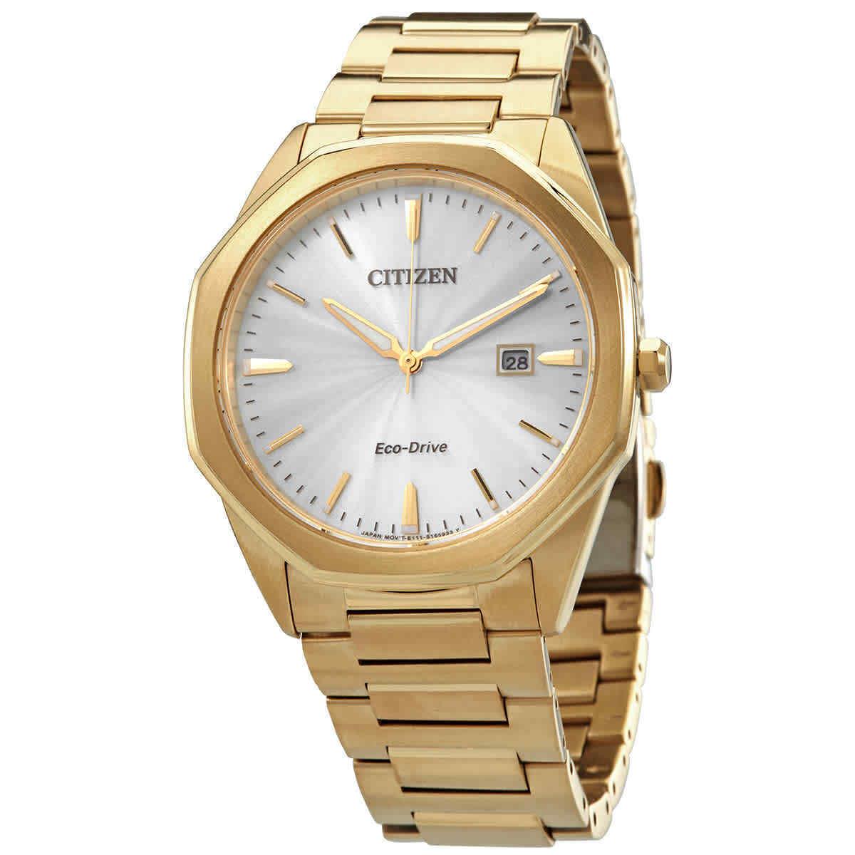 Citizen Eco-drive Octagon Silver Dial Men Watch BM7492-57A