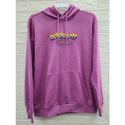 Adidas Hyprrl Long Sleeve Pullover Hooded Sweatshirt Lilac Size Large