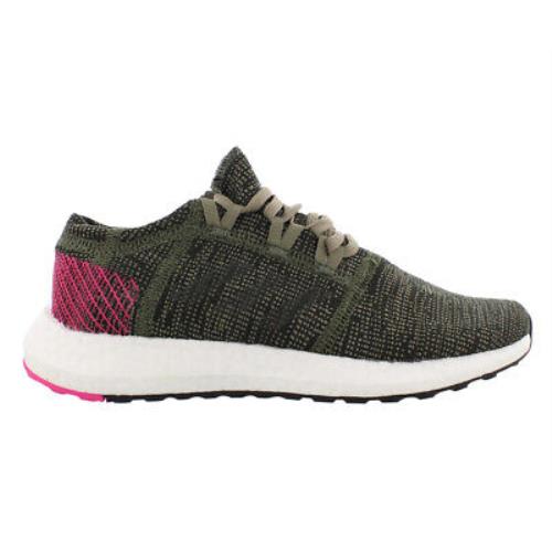Adidas Pureboost Go J Girls Shoes Size 7 Color: Base Green/trace Cargo/shock - Base Green/Trace Cargo/Shock Pink , Green Main