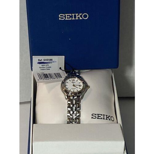 Seiko watch Grand Sport - White Dial, Multicolor Band, Gold Bezel