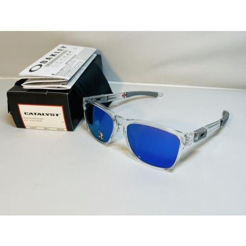 Oakley Catalyst Sunglasses Polished Clear Frame - Violet Iridium Lens Purple