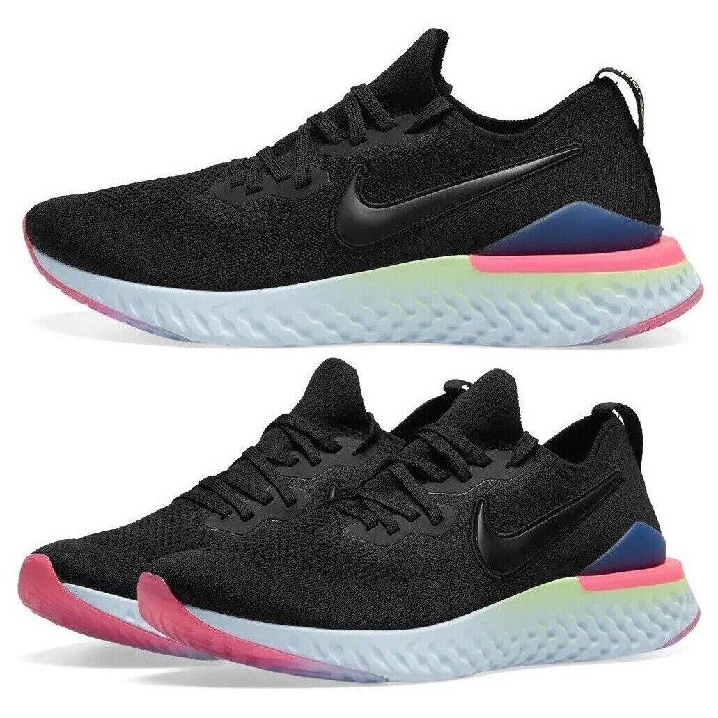 Nike Epic Flyknit 2 BQ8928-003 Black Sapphire Men`s Running Casual Shoes | 883212147141 - Nike shoes Epic React Flyknit - Black/Sapphire/Hyper Pink | SporTipTop