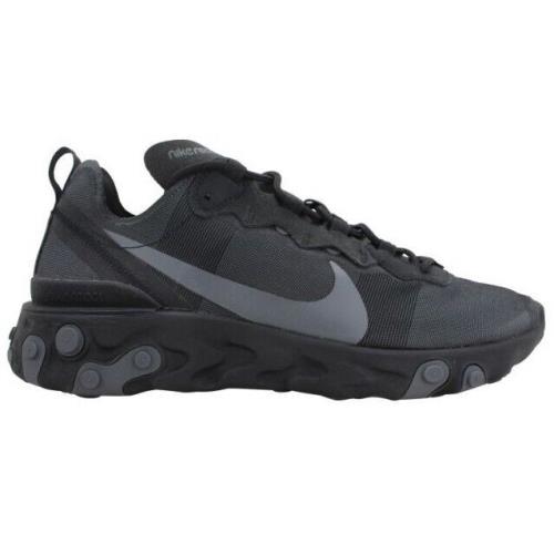 Nike React Element 55 Black/dark Grey Athletic Running Shoes 480 - Black / Dark Grey