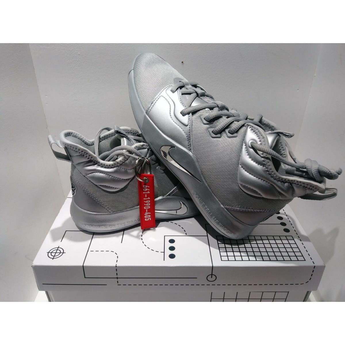 Nike PG 3 Nasa GS Paul George Reflect Silver Unisex Youth Shoes Size 7Y | - Nike shoes NASA - REFLECT Silver | SporTipTop
