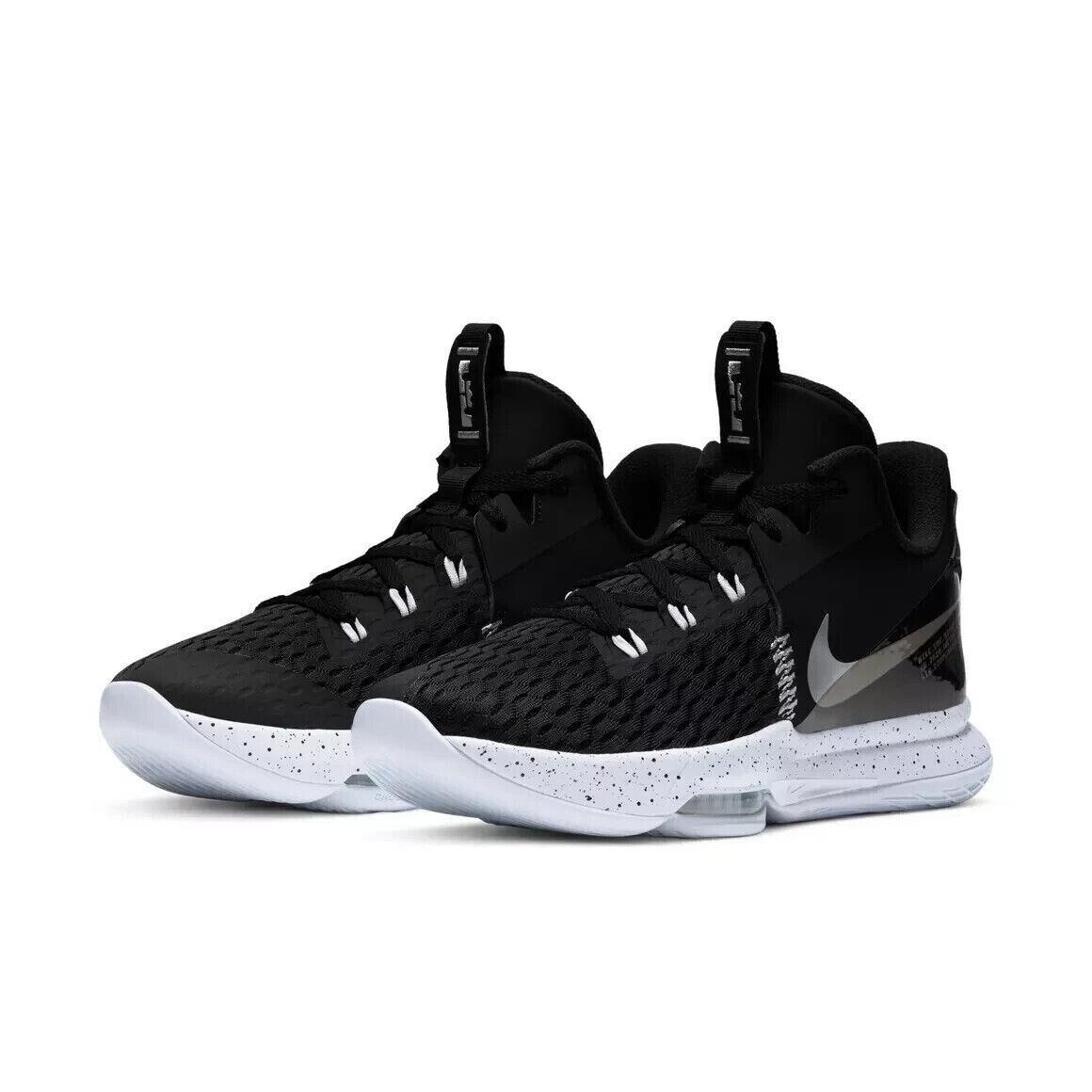 Nike Lebron Witness 5 Mens Size 10.5 Basketball Black White Silver CQ9380 001