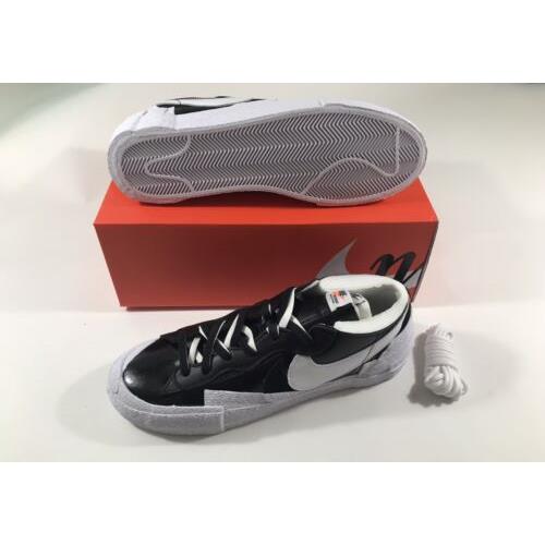 Nike Blazer Low x Sacai Shiny Black Patent Leather Shoes Men`s 11 DM6443-001