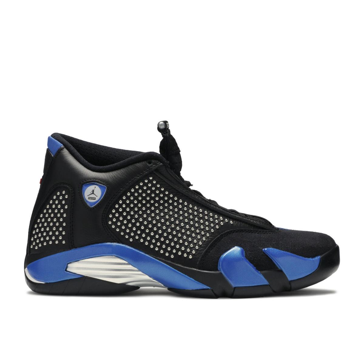Nike Air Jordan 14 Xiv Supreme Black Blue Chrome Size 10. BV7630-004