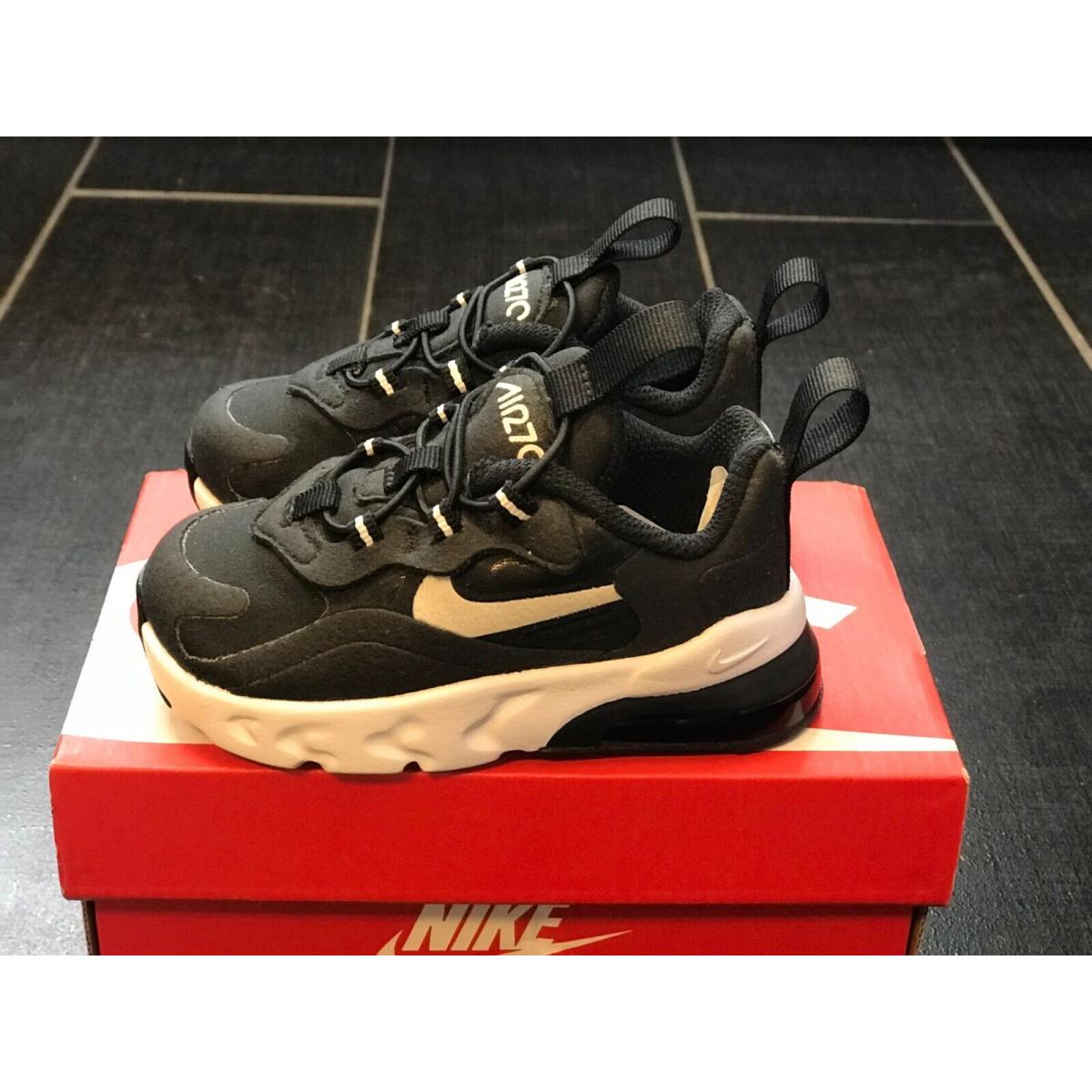 CD2654-009 Nike Toddler`s Air Max 270 RT Black White Running Shoes Size 5C