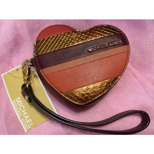 Michael Kors Heart Shaped Coin Pouch Wristlet Wallet - Michael Kors wallet  - 047566121763 | Fash Brands