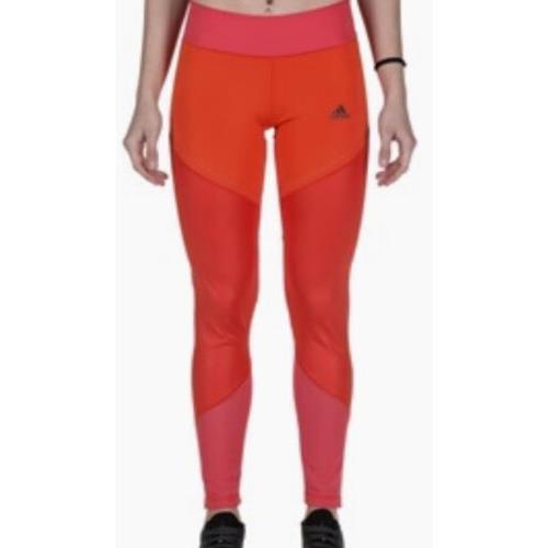 Adidas Wow Drop 1 Ultimate Training Tights Red Pink Orange Pants Womens Sz L