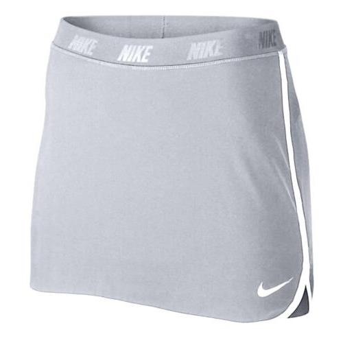 Nike Golf Fringe Flip Solid Skort Light Grey White Piped Skirt Womens Sz L
