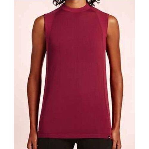 Nike Sportswear Tech Knit Sleeveless Crew Neck Cranberry Red Top Shirt Womens S