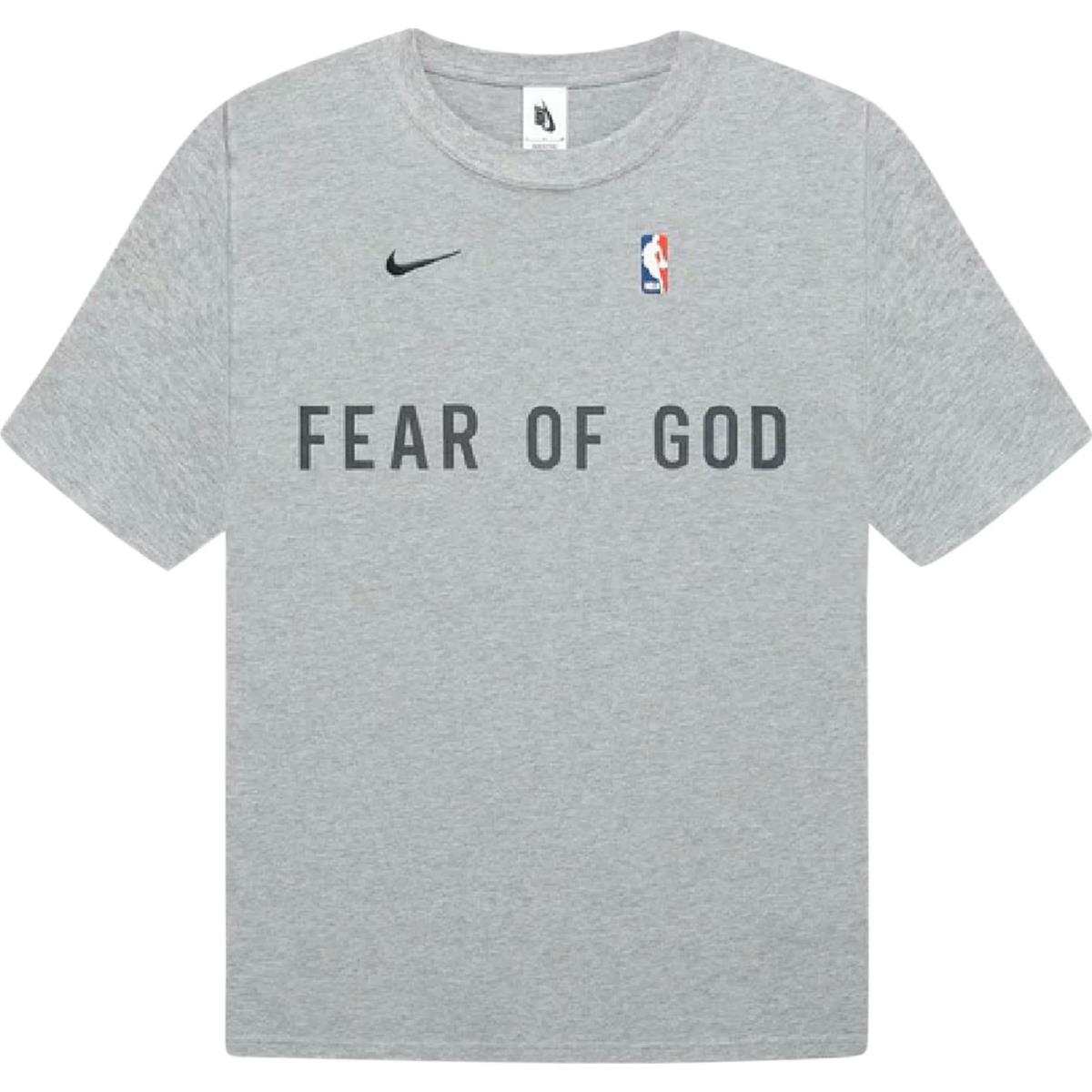 Nike Fear of God Fog Nba Warm Up T-shirt Tee Grey Black White CU4699-063 Men`s L