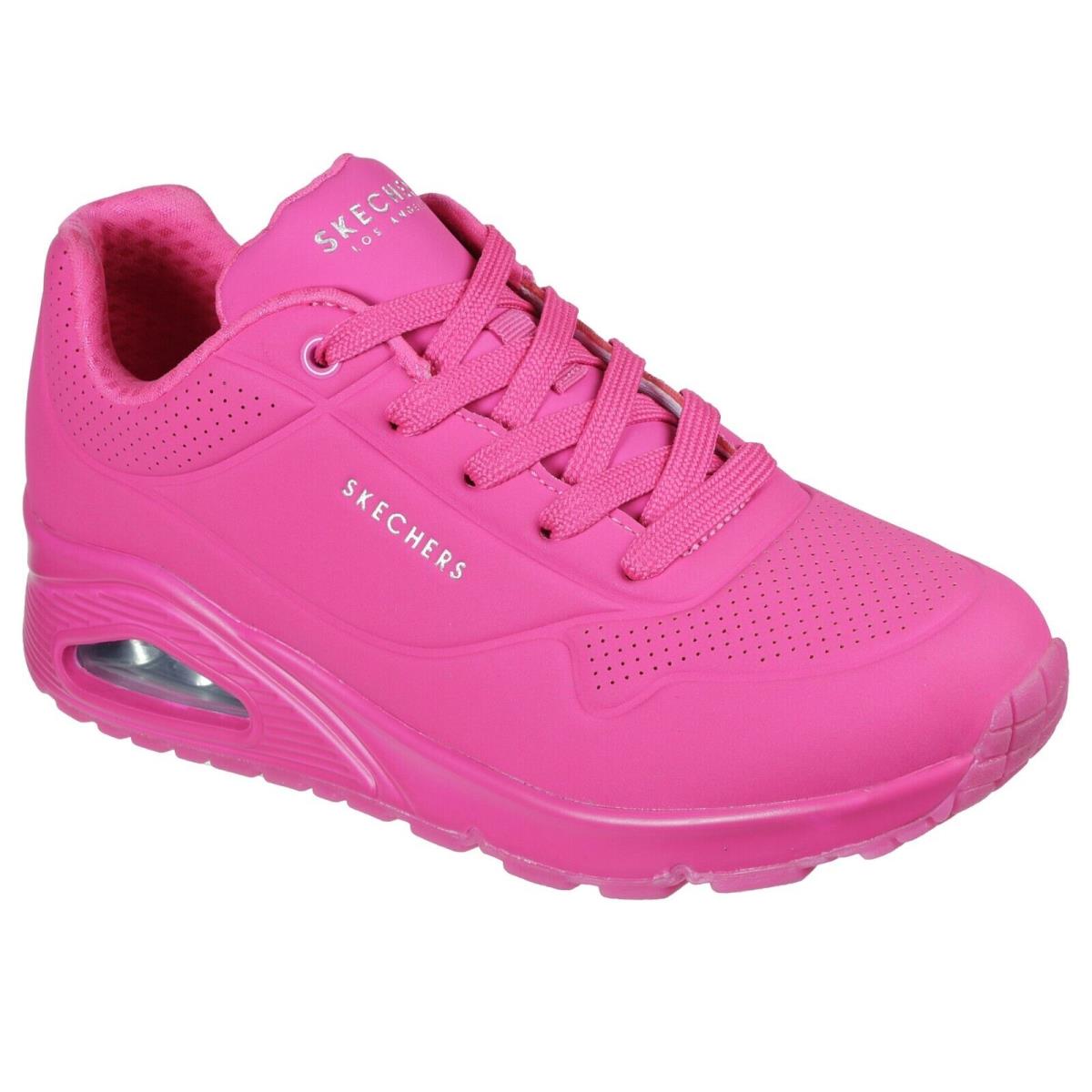 Women`s Skechers Uno Night Shades Casual Shoes 73667 /htpk Multi Sizes Hot Pink
