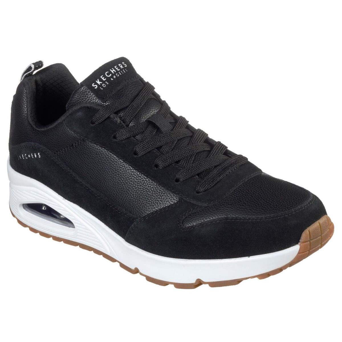 Men`s Skechers Street Uno Stacre Casual Shoes 52468 /bkw Multi Sizes Black/whit - Black/White