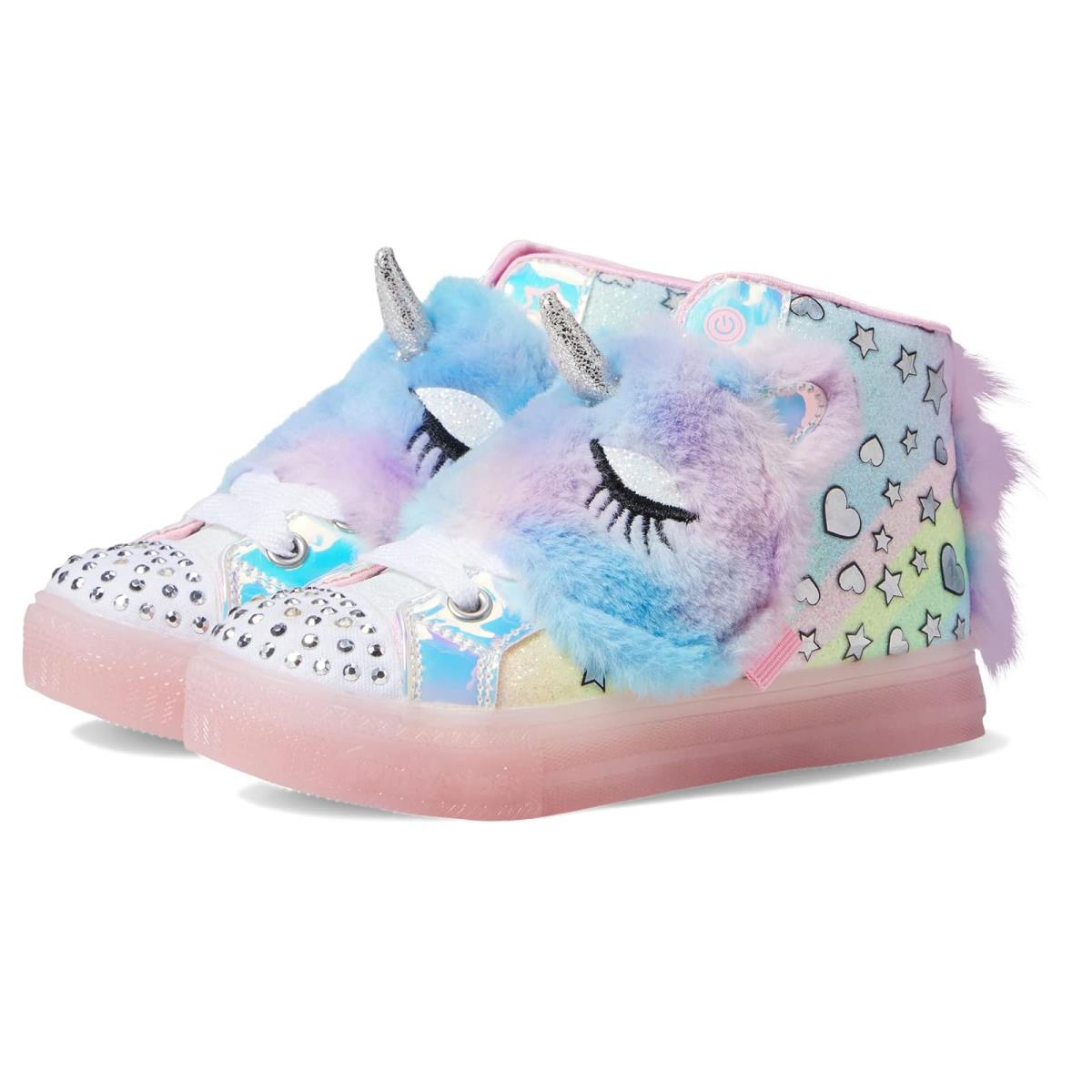 Girl`s Shoes Skechers Kids Twinkle Toe-shuffle Brights 314274L Little Kid Light Pink/Multi