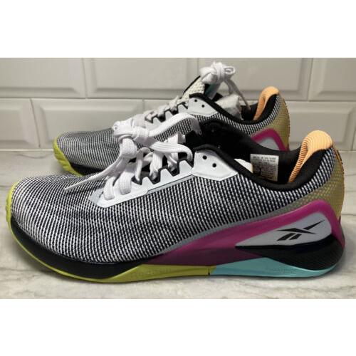Reebok Men`s Nano X1 Grit Running Shoes Size 9.5M White/core Black/ Pink
