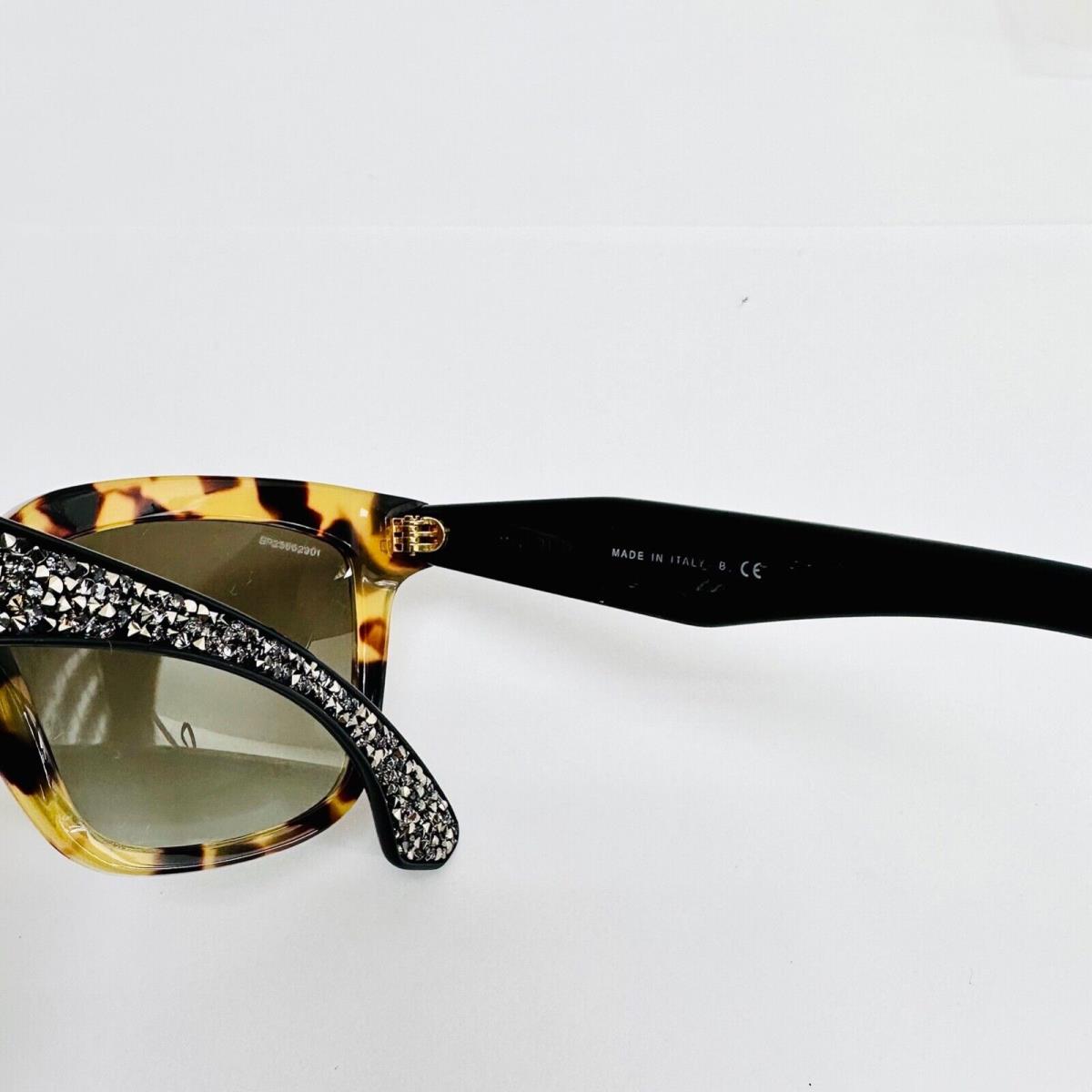 Miu Miu 09P Pave Evolution MU09PS Rectangle Black Brown Crystal Rock Sunglasses