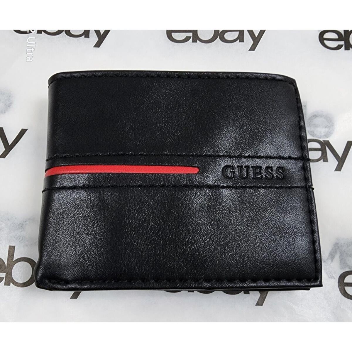 Guess black best sale and red wallet