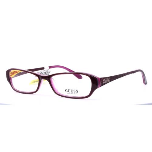 Guess GU2203 BU Burgundy Womens Rectangle Full Rim Eyeglasses 51-15-135 B:25