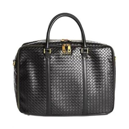 Guess Black Men`s Crocodile Embossed Faux-leather Evening Bag