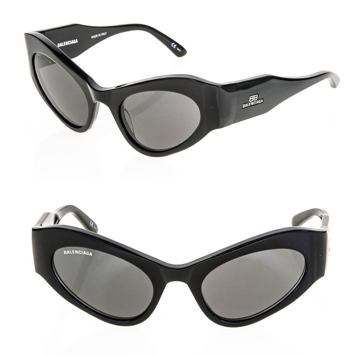 Balenciaga Extreme Line Cat 0177 Black Unisex Logo Mask Sunglasses BB0177S 001