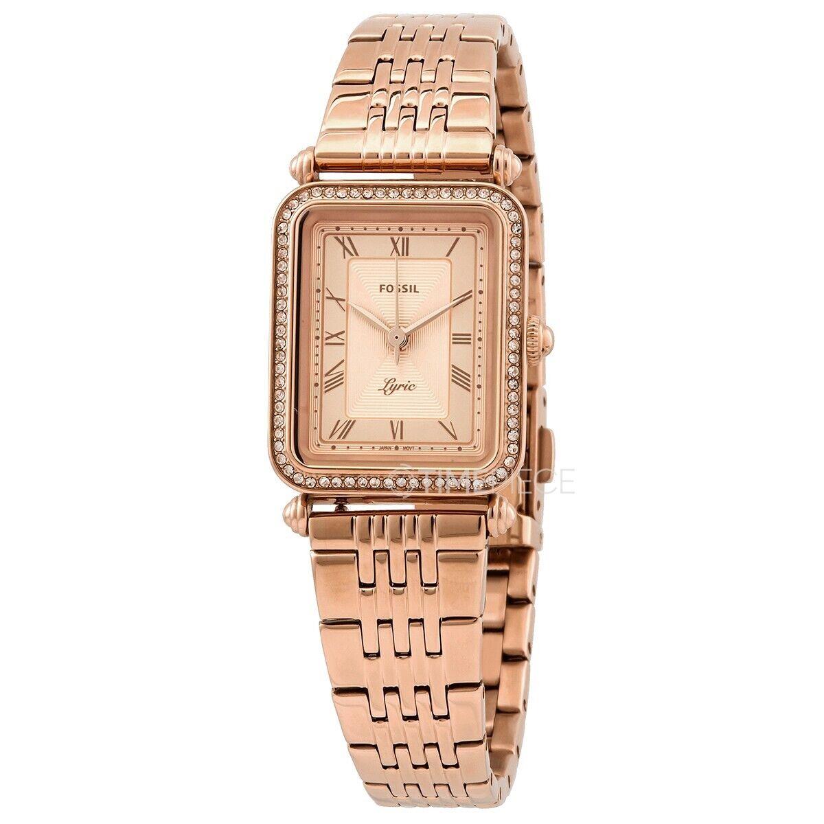 Fossil ES4720 Lyric Three-hand Rose-gold-tone Stainless Steel Watch