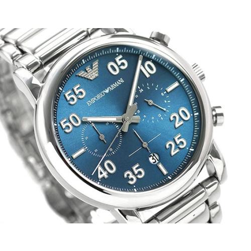 Emporio Armani Blue Dial Chronograph Men`s Watch Date Indicator AR11132