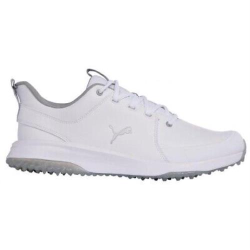 Men`s Puma Grip Fusion Pro 3.0 Golf Shoes White / Silver - White/Silver