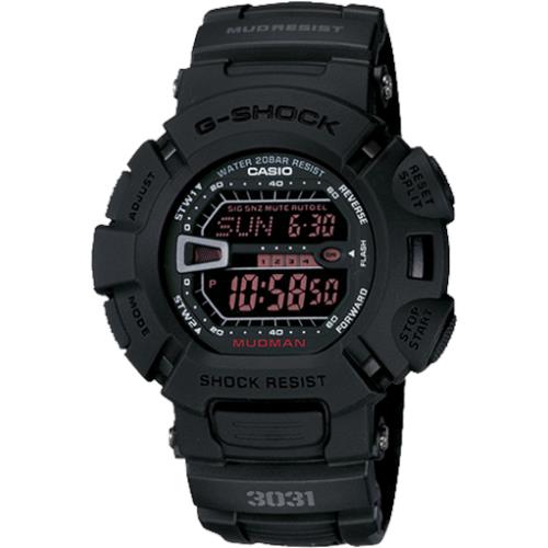 Casio G-shock Men`s Mudman Black Military Watch G9000MS-1 - Black Dial, Black Band