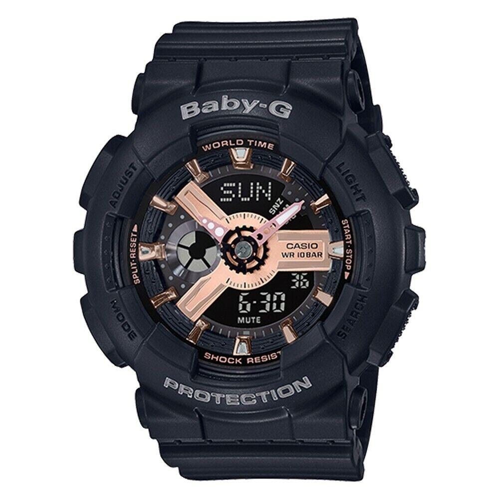 New- Casio Baby-g Black Rose Gold Watch BA110RG-1A