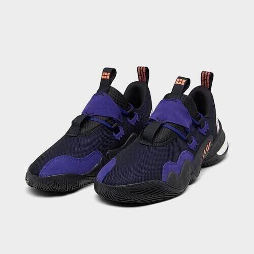 Adidas Trae Young 1 GZ4627 Men Black Purple Orange Basketball Shoes Size 5 NY152