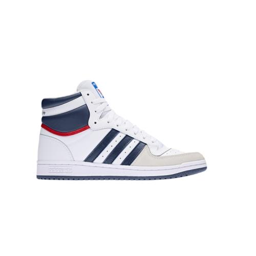 Adidas Men Shoes Top Ten Hi White Navy Red- Size 9 - White