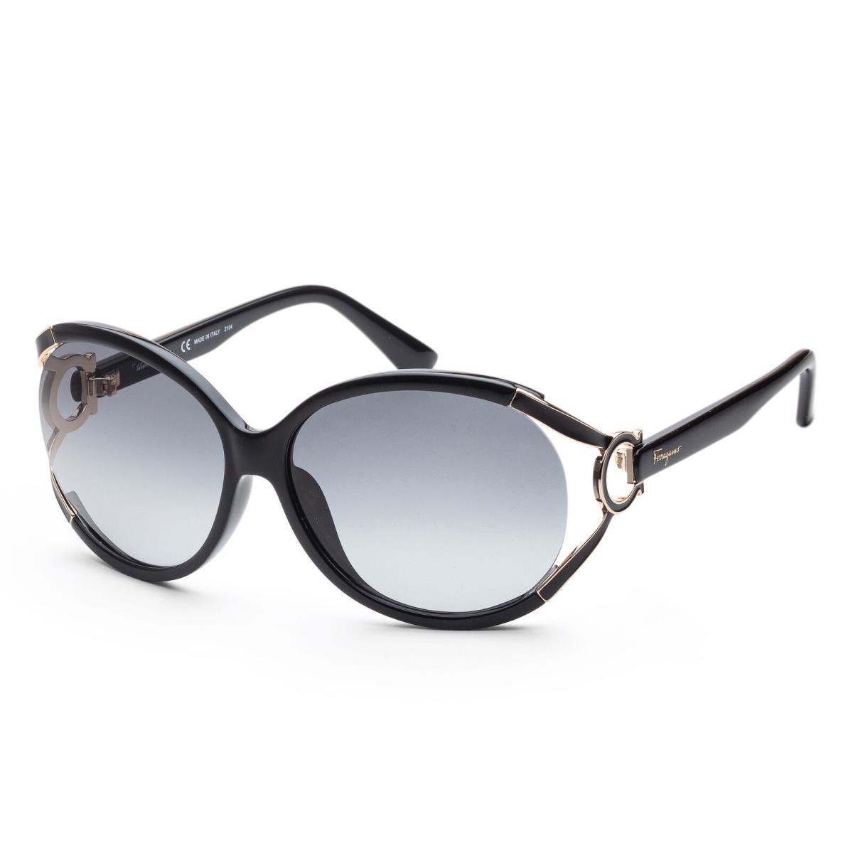 Ferragamo Unisex 61mm Shiny Black Sunglasses SF600S-001