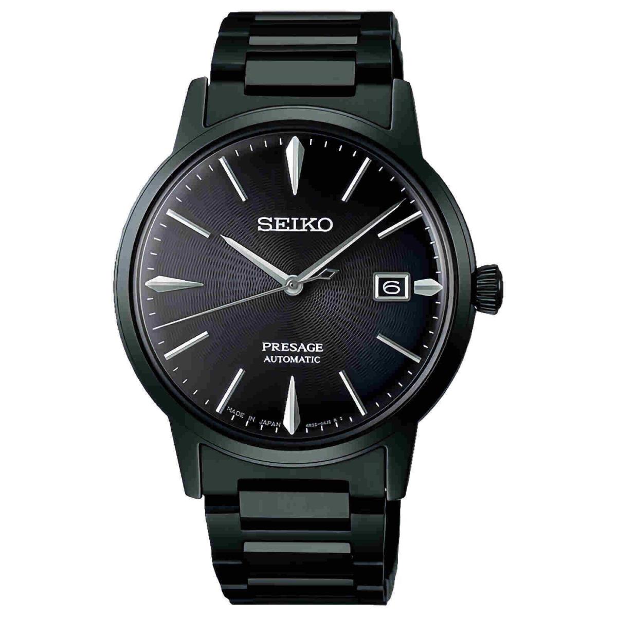 Seiko Mens Presage Automatic Cocktail Time Watch Black Dial Made in Japan SRPJ15