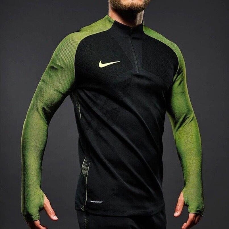 Nike Aeroswift 1/4 Zip Strike Drill Soccer Training Shirt Black Volt Size M | 883212647306 - clothing Aeroswift - Black | SporTipTop
