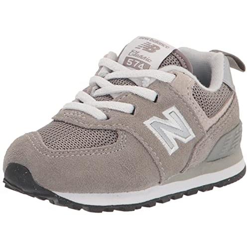 New Balance Unisex-child 574 Core Bungee Sneaker - Choose Sz/col Grey/White