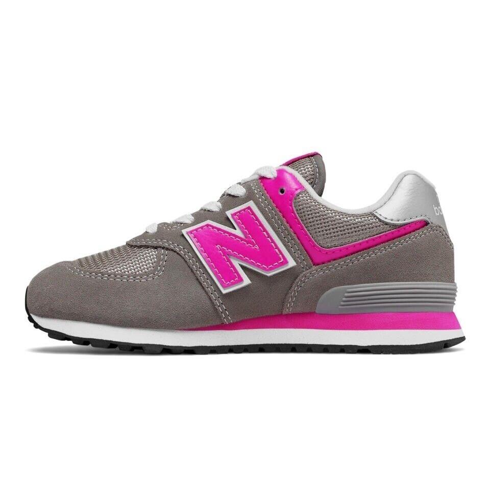 New Balance 574 GC574GP Unisex Kids Grey/pink Sneaker Shoes Size US 4Y HS4048