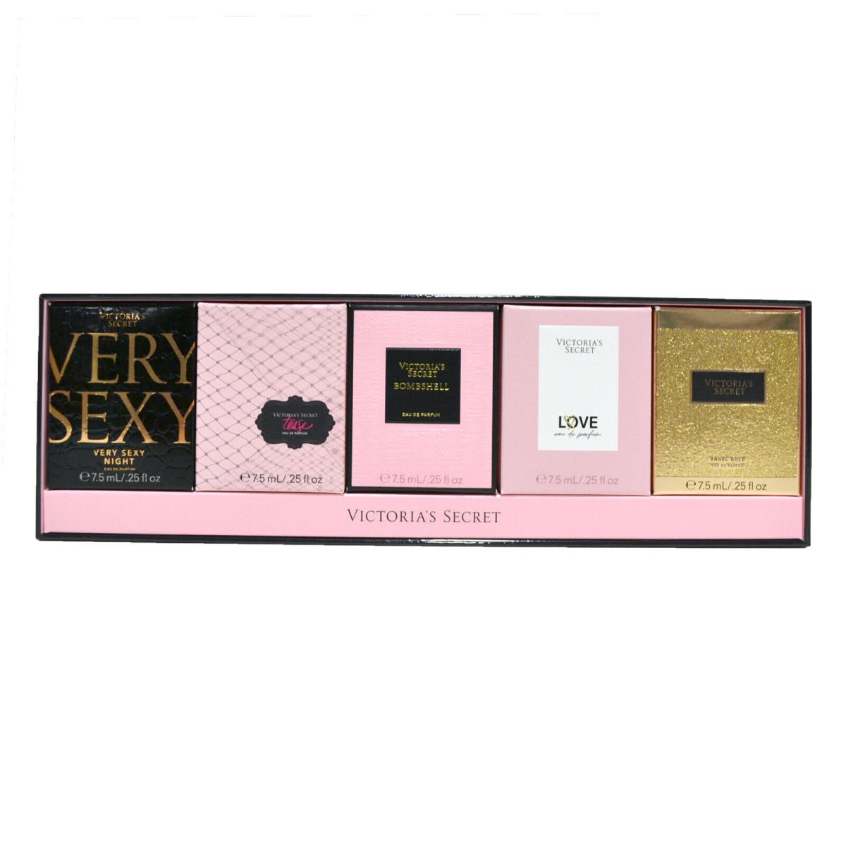 Victoria`s Secret Perfume Gift Set 5 Piece Fragrance Eau De Parfum .25 Oz Variety