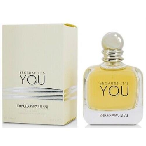 Giorgio Armani Because It`s You For Women Perfume 3.4 oz 100 ml Edp Spray