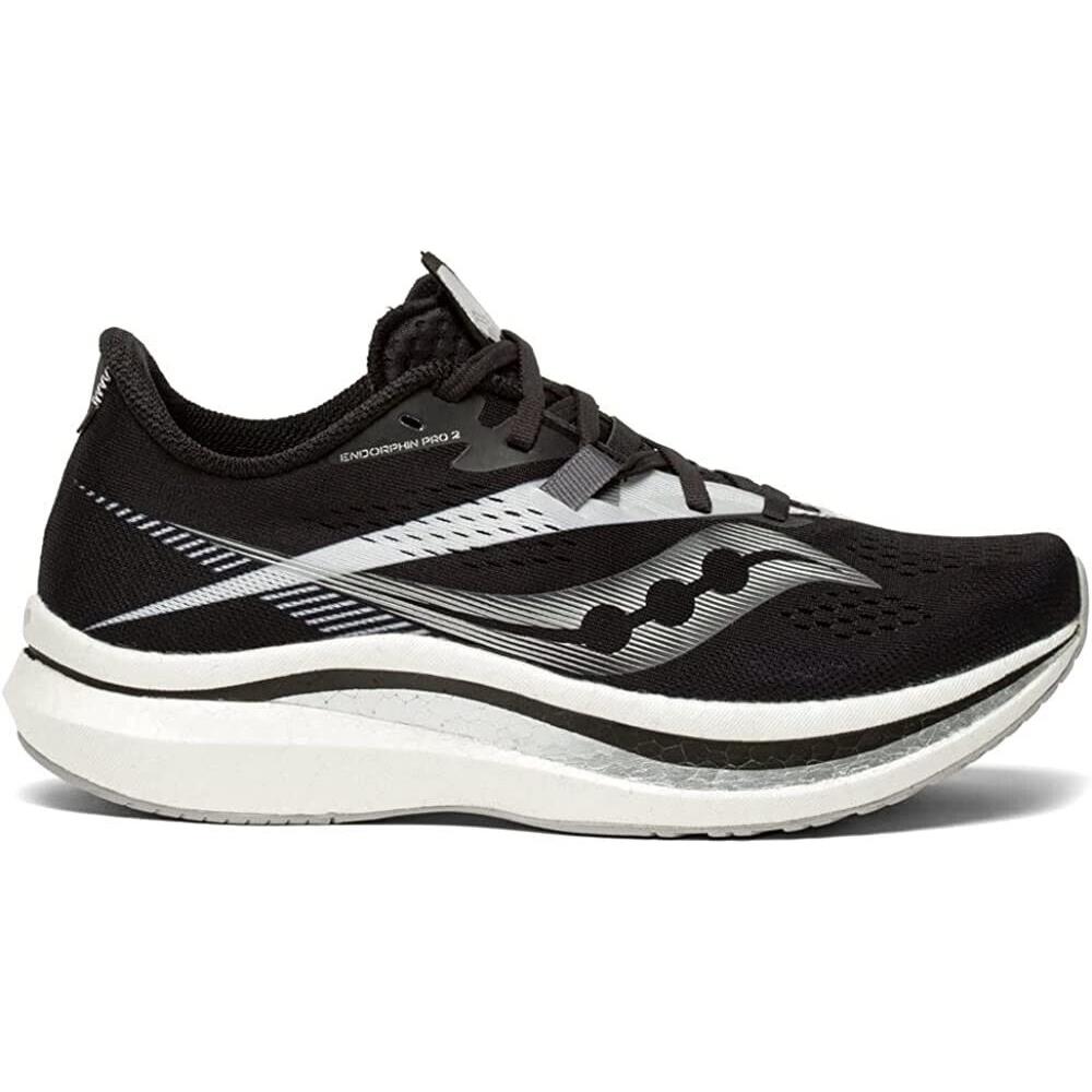 Saucony Women`s S10687-10 Endorphin Pro 2 Running Sneaker Shoes Black/white - Black/White