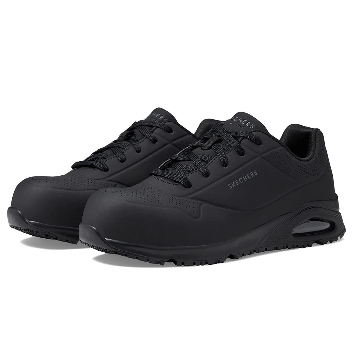 Man`s Sneakers Athletic Shoes Skechers Work Uno SR - Doltin Comp Toe Black