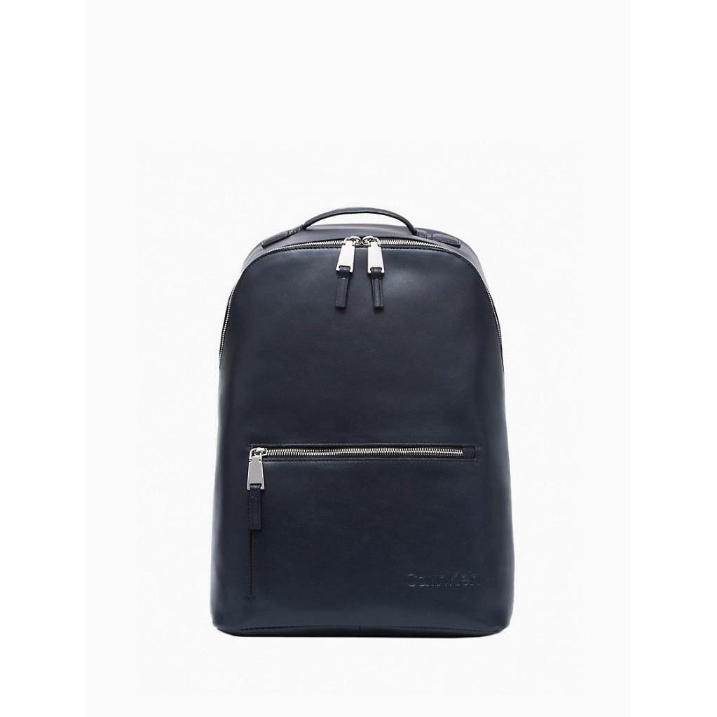 Calvin Klein Black Refined Leather Men`s Backpack 49209952