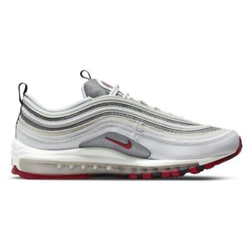 Nike Men`s Air Max 97 Running Shoes - White/Silver-Varsity Red , White/Silver-Varsity Red Manufacturer