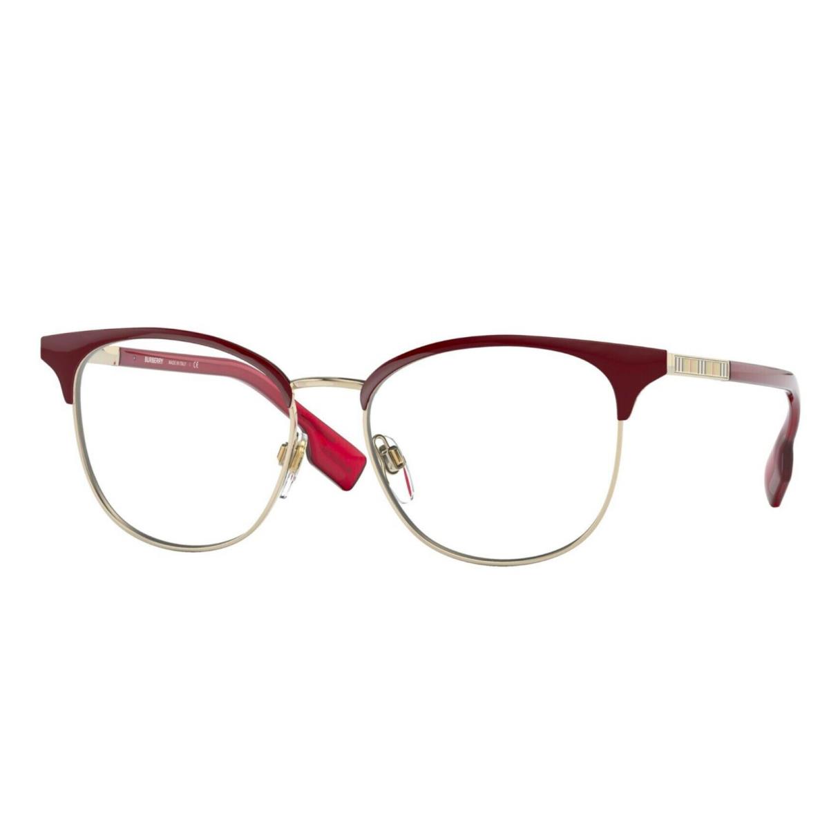 Burberry Eyeglasses B 1355 1319 52-16 140 Bordeaux Light Gold Frames