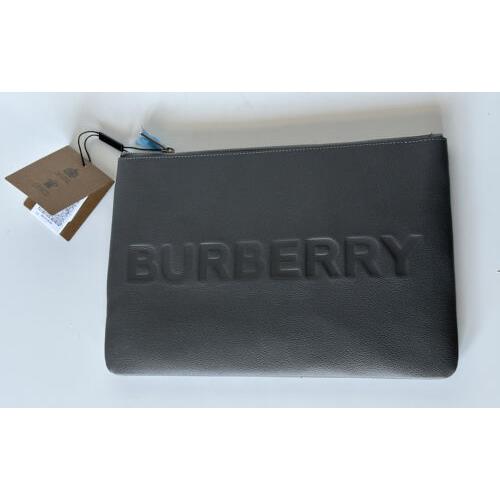 Burberry Charcoal Grey Leather Case Clutch 80528841