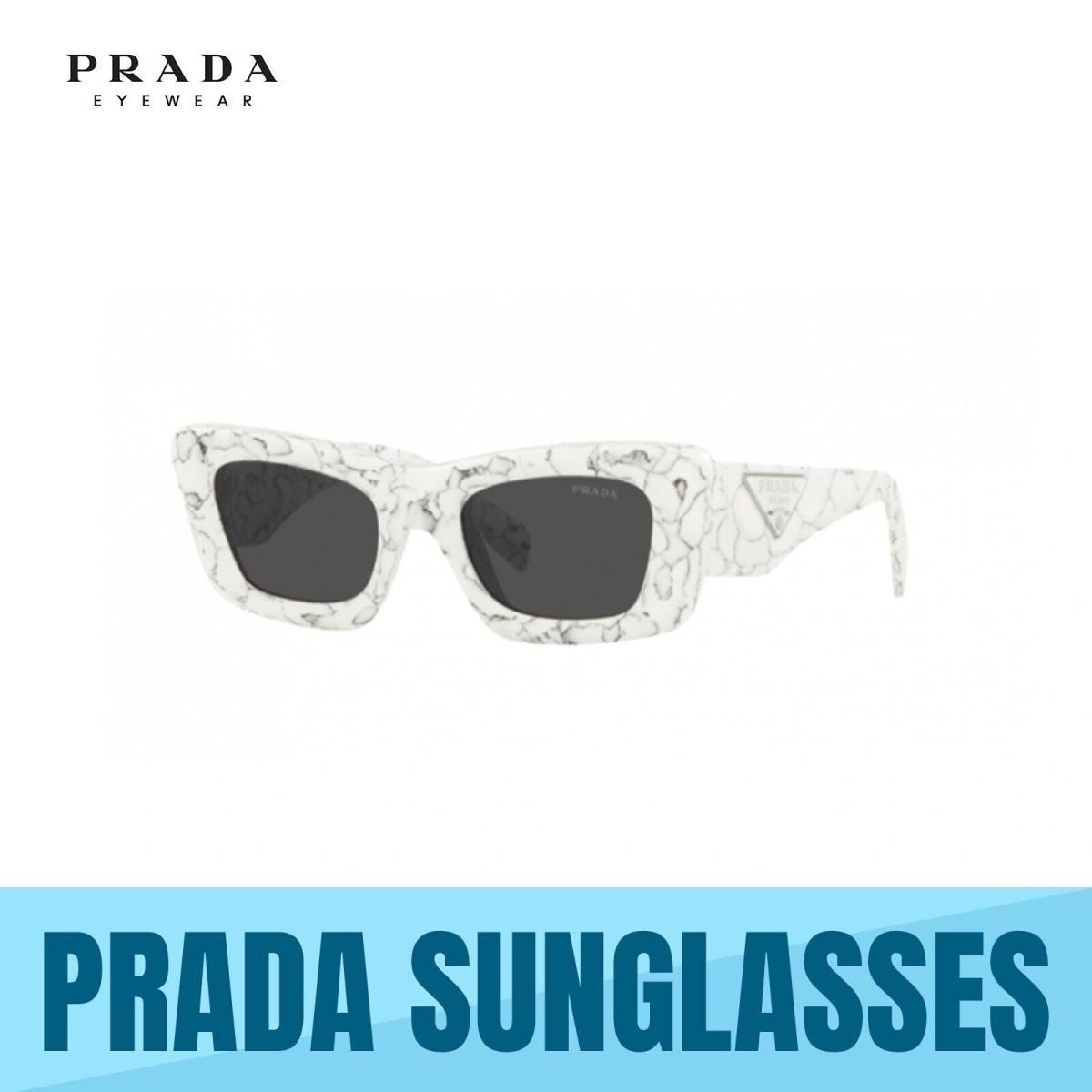 Prada PR 13ZS 17D5S0 White Marble-dark Grey Lens Sunglasses 50MM