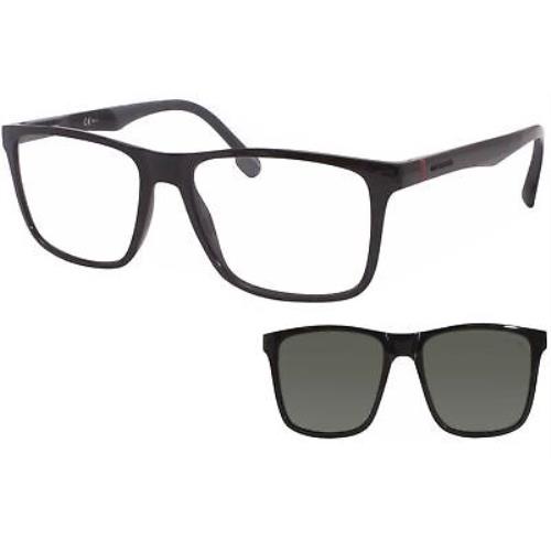 Carrera 4009/CS 807/99 Eyeglasses W/sunglasses Clip on Men`s Black Full Rim 54mm