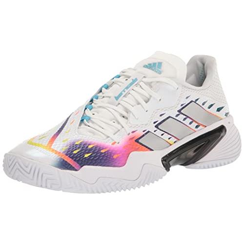 Adidas Women`s Barricade Tennis Shoe Option 1 White/Silver Metallic/Bright Cyan